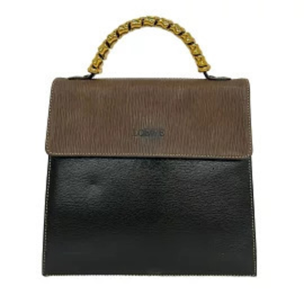 Loewe Velzquez Top Handle Bag Top Handle Leather Black Brown
